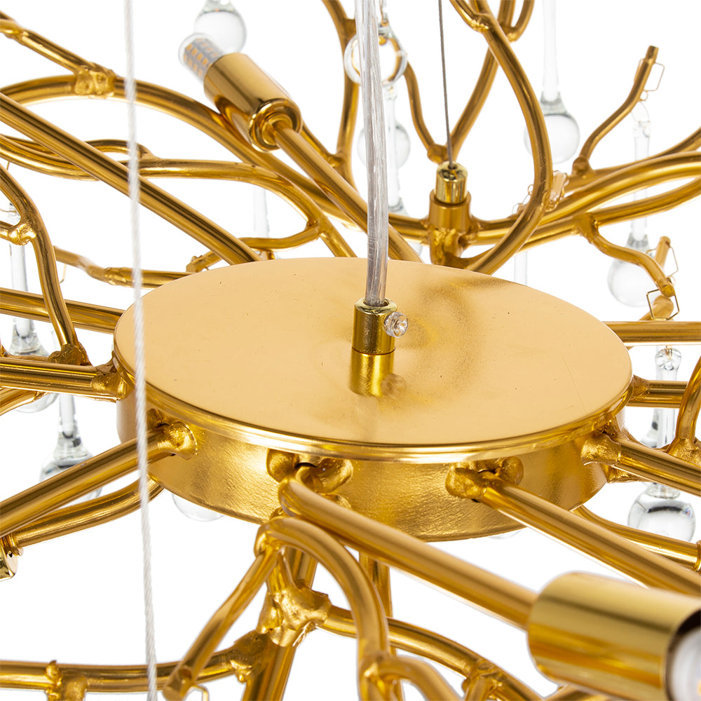 A&B Home Bundle of 4 47" x 18" Gold and Clear With Droplet Chandelier