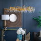 A&B Home Bundle of 4 47" x 18" Gold and Clear With Droplet Chandelier