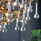 A&B Home Bundle of 4 47" x 18" Gold and Clear With Droplet Chandelier