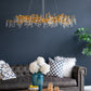 A&B Home Bundle of 4 47" x 18" Gold and Clear With Droplet Chandelier