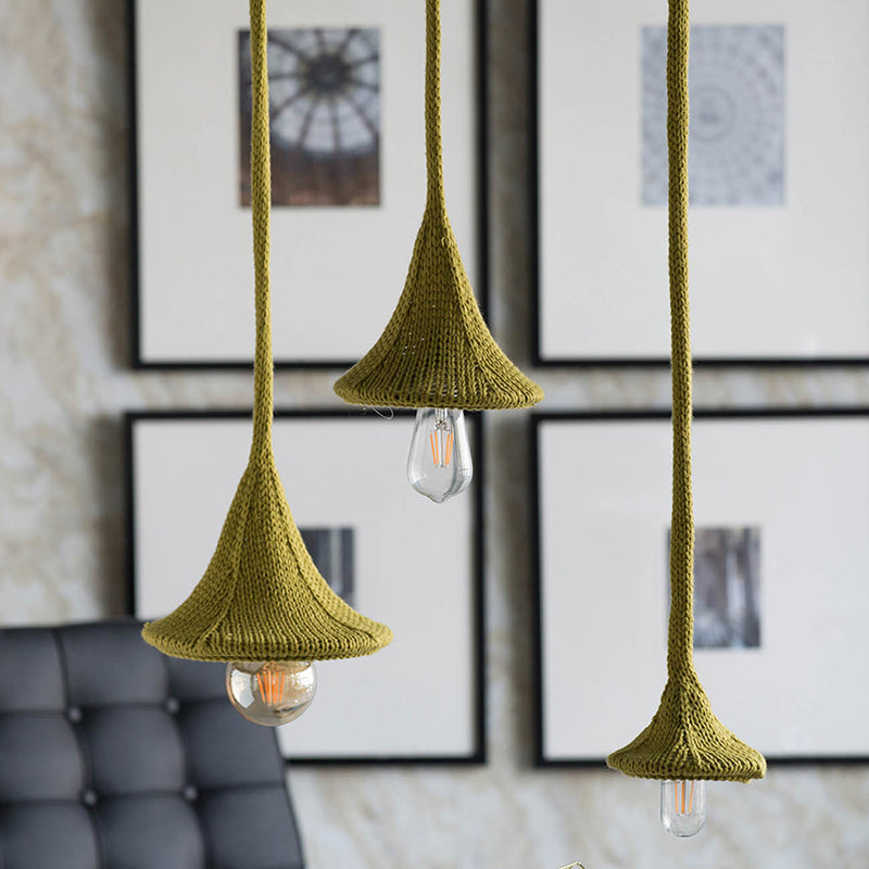 A&B Home Bundle of 4 Cabarrus 8" x 79" 1-Light Green Colored Shade With Bronze Hardware Pendant Light
