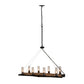 A&B Home Bundle of 4 Gian 36" x 22" 8-Light Rectangular Chandelier With Black Metal Frame