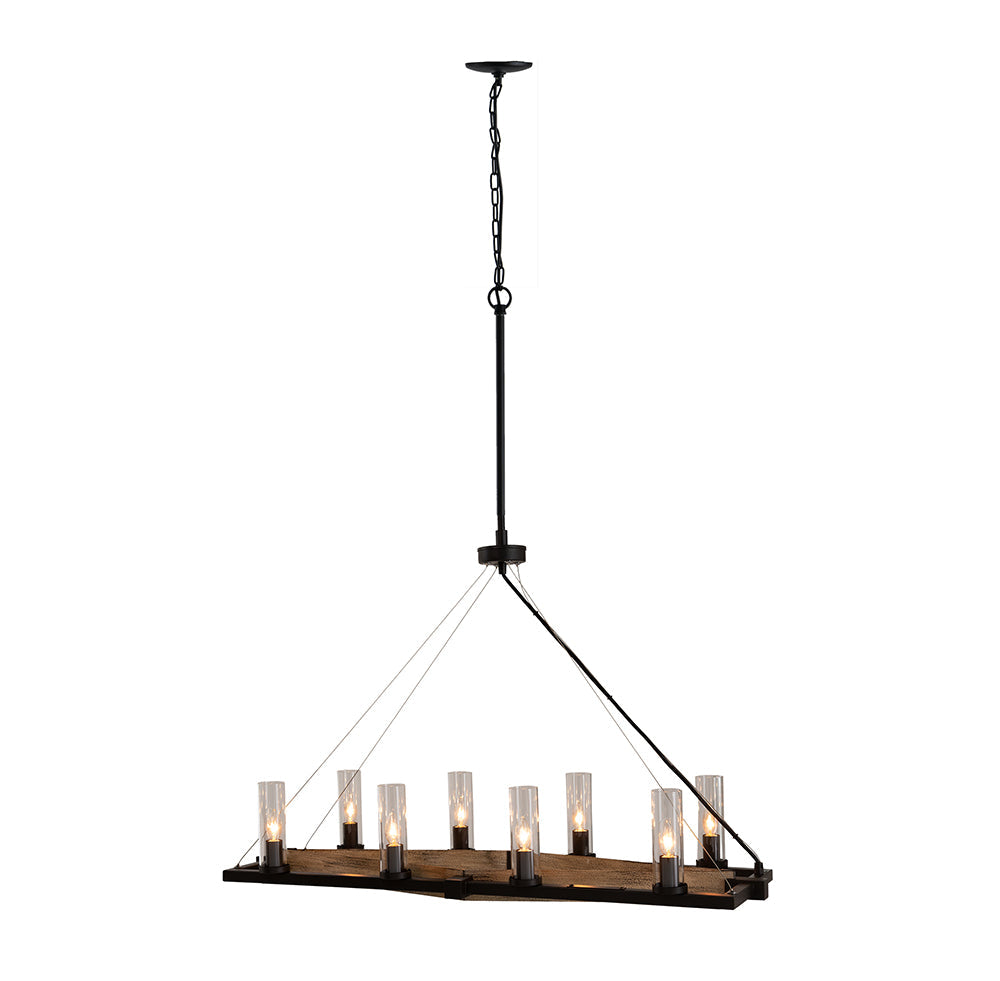 A&B Home Bundle of 4 Gian 36" x 22" 8-Light Rectangular Chandelier With Black Metal Frame
