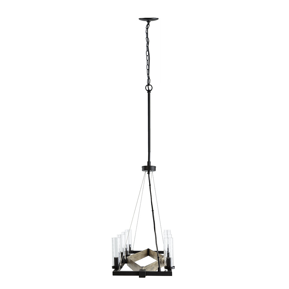 A&B Home Bundle of 4 Gian 36" x 22" 8-Light Rectangular Chandelier With Black Metal Frame