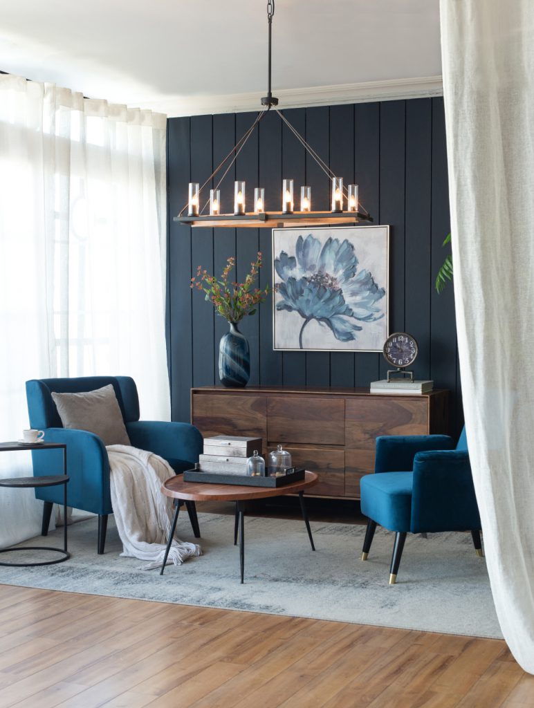 A&B Home Bundle of 4 Gian 36" x 22" 8-Light Rectangular Chandelier With Black Metal Frame