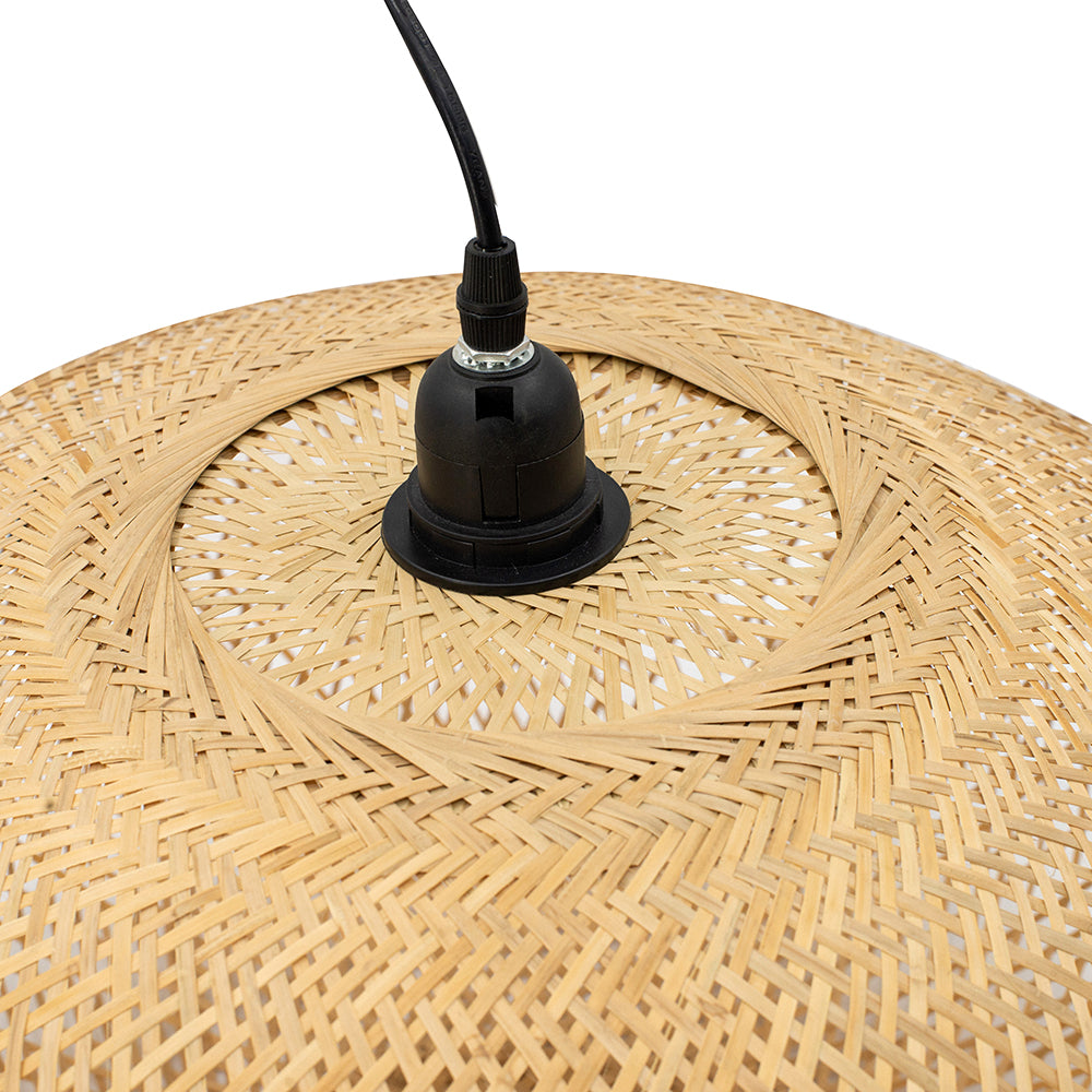 A&B Home Bundle of 40 18" x 9" 1-Light Round Woven Bamboo Chandelier
