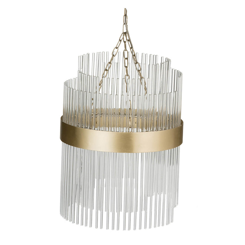 A&B Home Bundle of 5 18" x 28" Gold Iron and Glass Chandelier