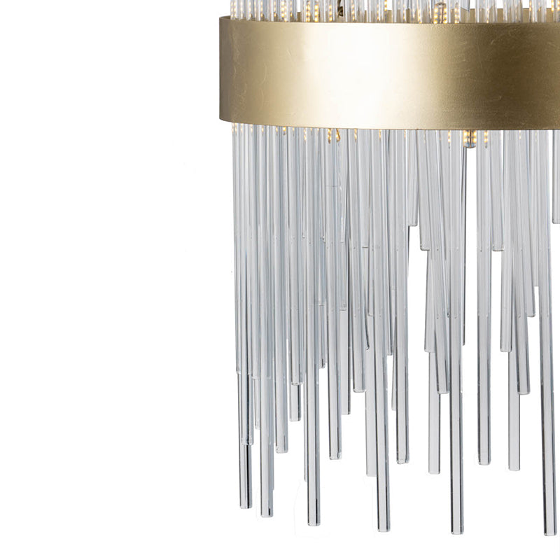 A&B Home Bundle of 5 18" x 28" Gold Iron and Glass Chandelier