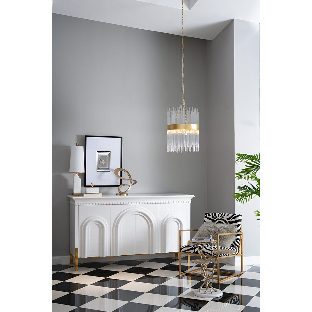 A&B Home Bundle of 5 18" x 28" Gold Iron and Glass Chandelier