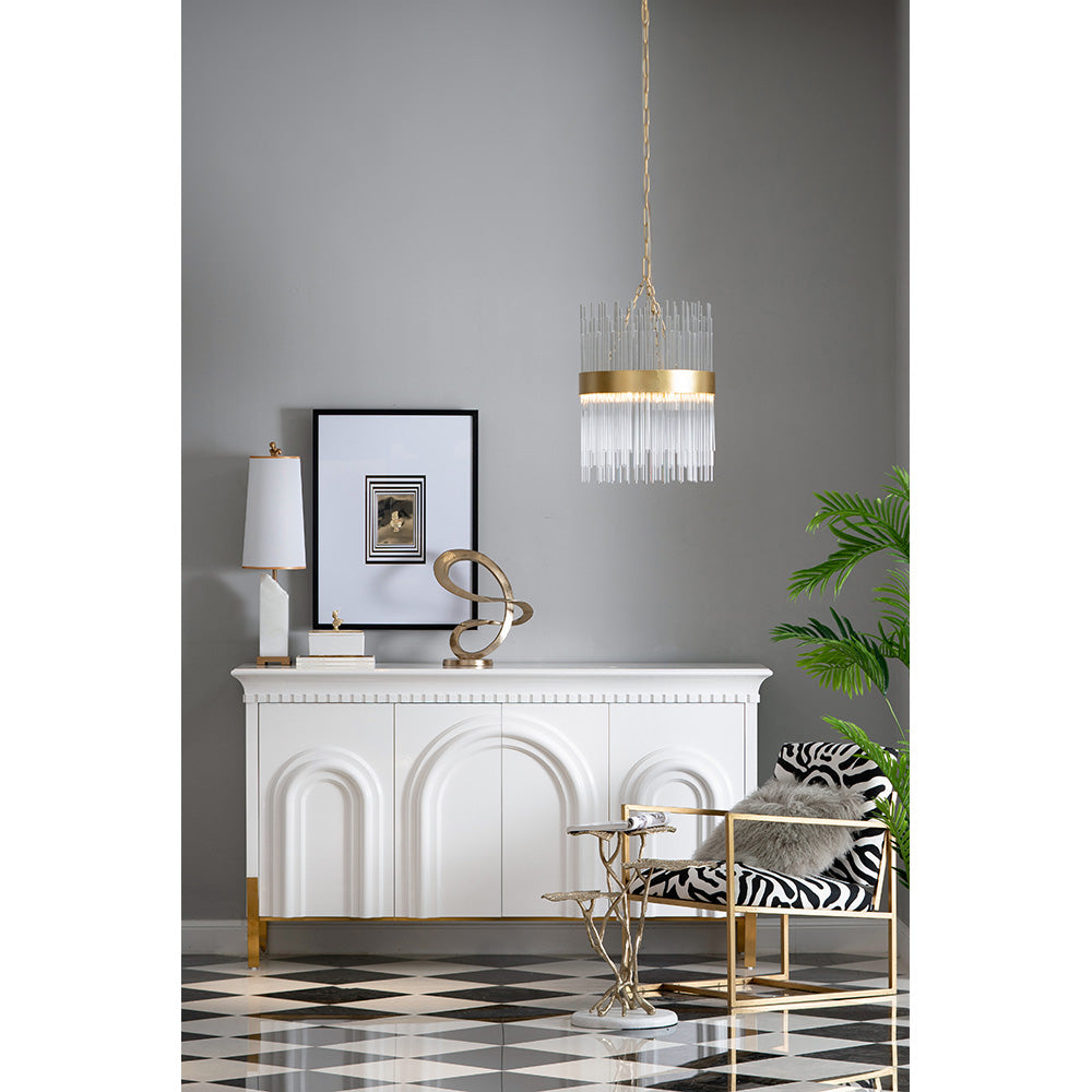 A&B Home Bundle of 5 18" x 28" Gold Iron and Glass Chandelier
