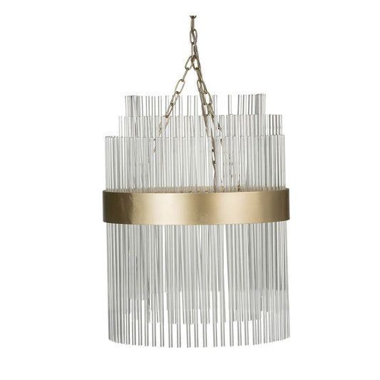 A&B Home Bundle of 5 18" x 28" Gold Iron and Glass Chandelier