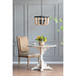A&B Home Bundle of 5 19" x 14" 4-Light White Beaded Chandelier With Black Metal Frame