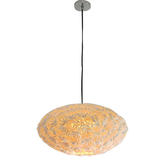 A&B Home Bundle of 5 20" x 10" 1-Light Round White Rose Design Chandelier