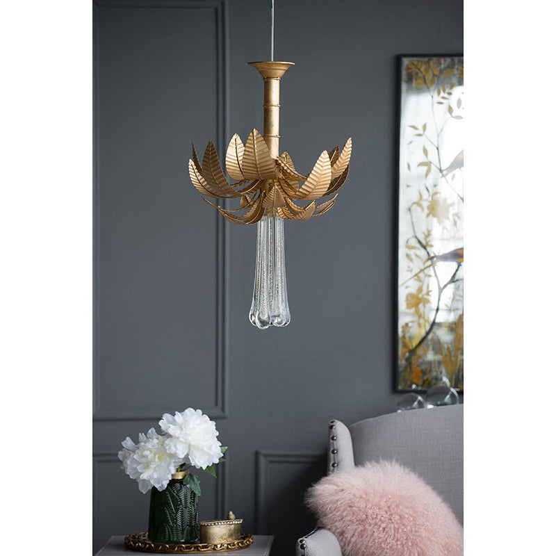 A&B Home Bundle of 5 20" x 28" Lustrous Gold and Clear Chandelier