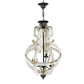 A&B Home Bundle of 5 20" x 35" 4-Light Distressed White Wooden Chandelier With Intricate Curves Design
