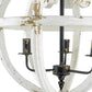A&B Home Bundle of 5 20" x 35" 4-Light Distressed White Wooden Chandelier With Intricate Curves Design