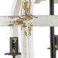 A&B Home Bundle of 5 20" x 35" 4-Light Distressed White Wooden Chandelier With Intricate Curves Design