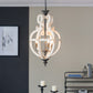 A&B Home Bundle of 5 20" x 35" 4-Light Distressed White Wooden Chandelier With Intricate Curves Design