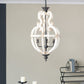 A&B Home Bundle of 5 20" x 35" 4-Light Distressed White Wooden Chandelier With Intricate Curves Design