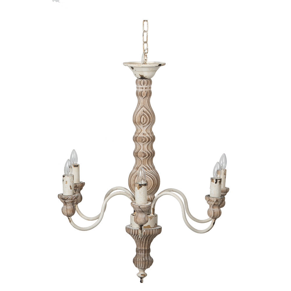 A&B Home Bundle of 5 22" x 26" Distressed White and Natural Chandelier