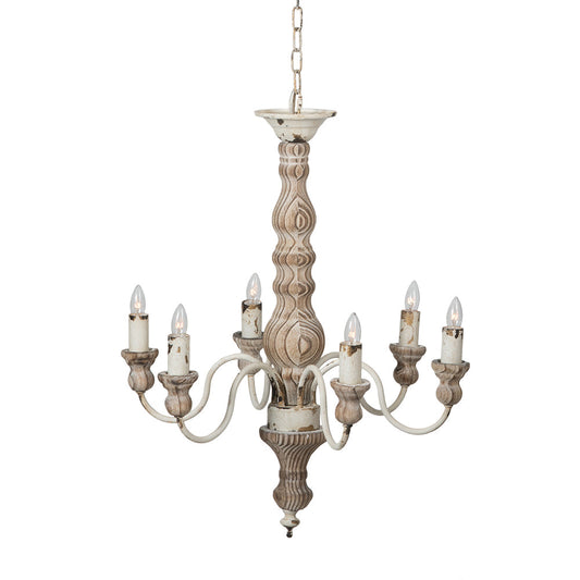 A&B Home Bundle of 5 22" x 26" Distressed White and Natural Chandelier