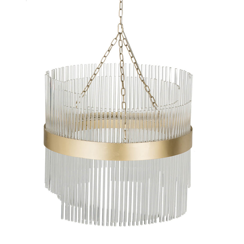 A&B Home Bundle of 5 26" x 32" Gold Iron and Glass Chandelier
