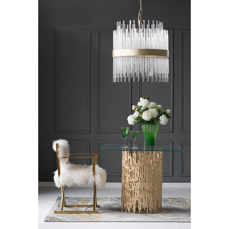 A&B Home Bundle of 5 26" x 32" Gold Iron and Glass Chandelier