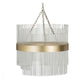 A&B Home Bundle of 5 26" x 32" Gold Iron and Glass Chandelier