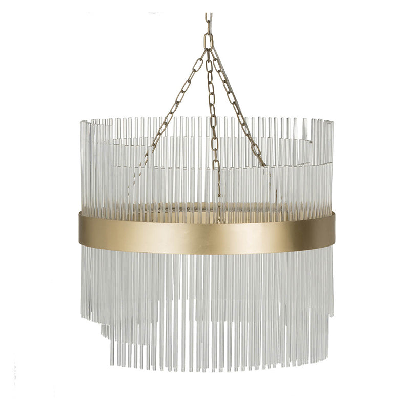 A&B Home Bundle of 5 26" x 32" Gold Iron and Glass Chandelier