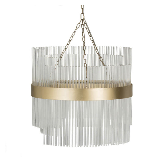 A&B Home Bundle of 5 26" x 32" Gold Iron and Glass Chandelier
