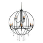 A&B Home Bundle of 5 Ballard 32" x 35" 9-Light Globe-Shaped Matte Black Metal Frame Chandelier With Decorative Crystals