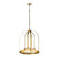 A&B Home Bundle of 5 Florence 18" x 24" 4-Light Gold Frame Chandelier With Glass Shade