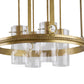 A&B Home Bundle of 5 Florence 18" x 24" 4-Light Gold Frame Chandelier With Glass Shade