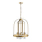 A&B Home Bundle of 5 Florence 18" x 24" 4-Light Gold Frame Chandelier With Glass Shade