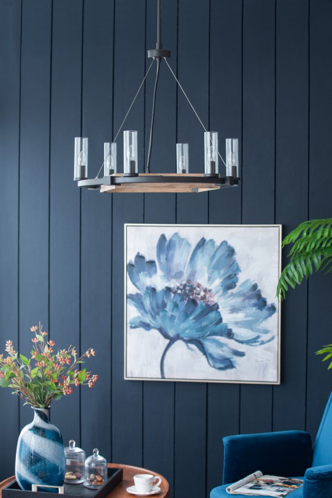 A&B Home Bundle of 5 Gian 23" x 21" 6-Light Round Chandelier With Black Metal Frame