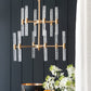A&B Home Bundle of 5 Idony 21" x 28" Gold and Clear Chandelier