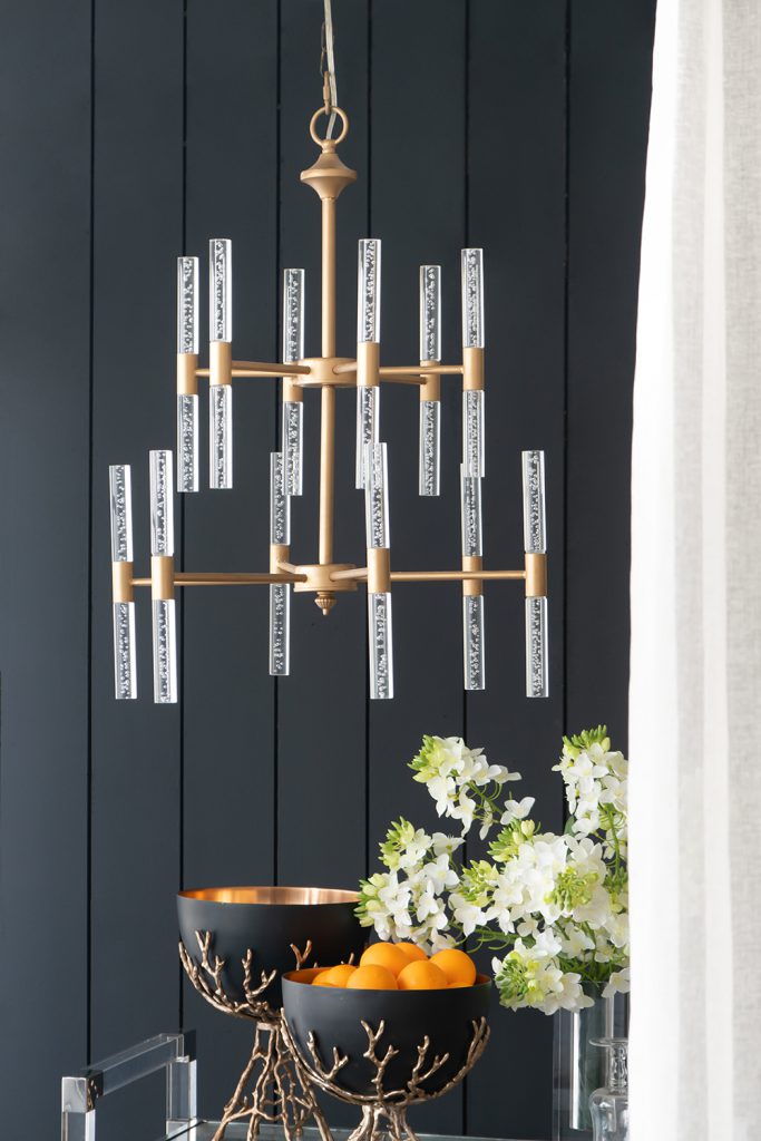 A&B Home Bundle of 5 Idony 21" x 28" Gold and Clear Chandelier