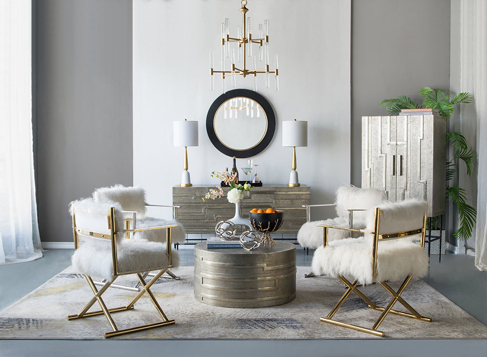 A&B Home Bundle of 5 Idony 21" x 28" Gold and Clear Chandelier