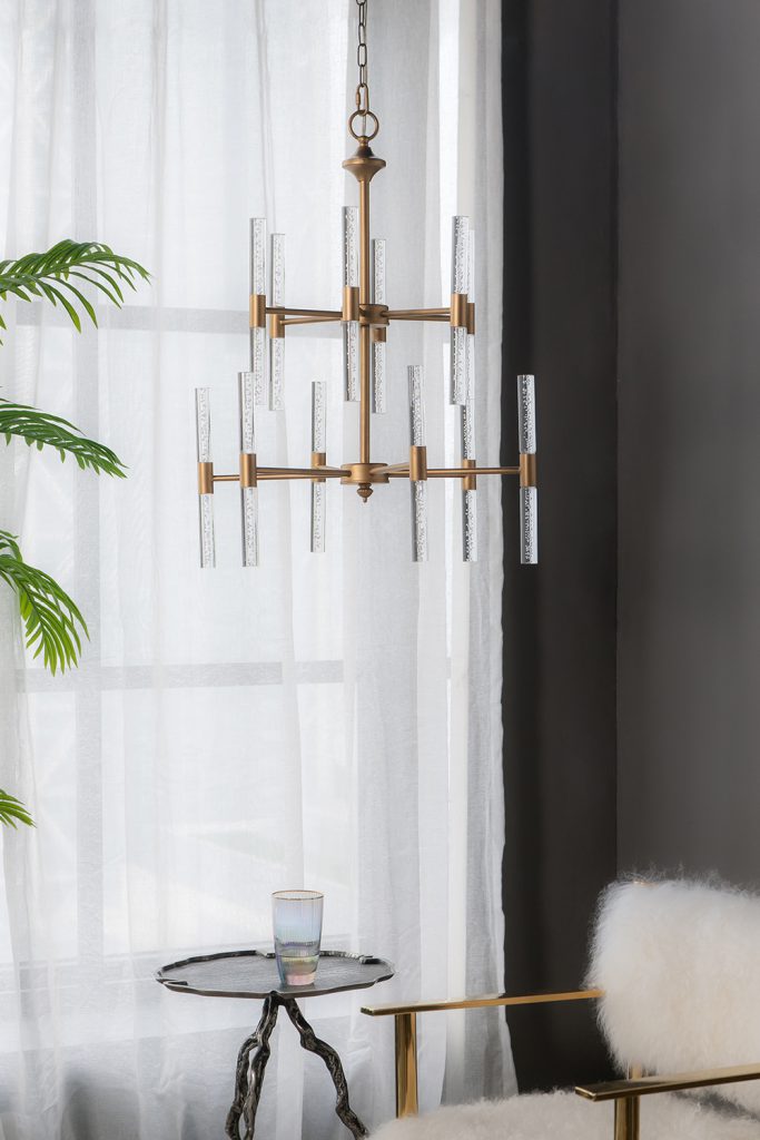 A&B Home Bundle of 5 Idony 21" x 28" Gold and Clear Chandelier