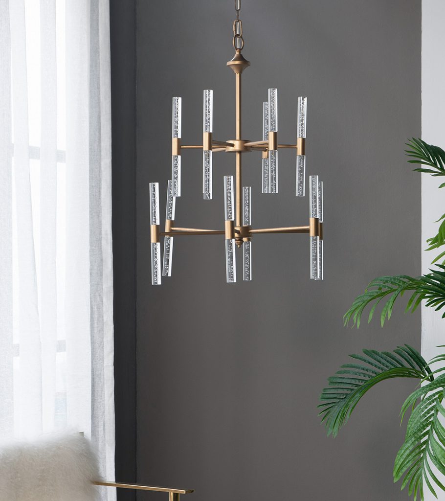 A&B Home Bundle of 5 Idony 21" x 28" Gold and Clear Chandelier