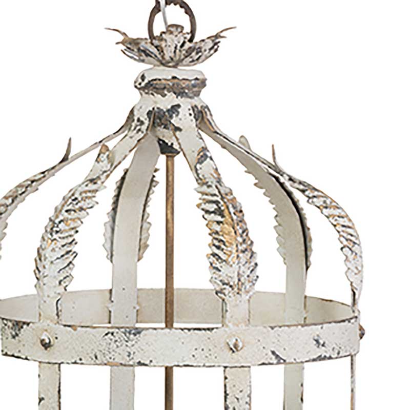 A&B Home Bundle of 5 Imre 18" x 35" 4-Light Weathered White Metal Birdcage Frame Chandelier