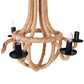 A&B Home Bundle of 5 Ordway 25" x 27" 4-Light Brown Rope With Black Iron Frame Chandelier