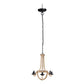 A&B Home Bundle of 5 Ordway 25" x 27" 4-Light Brown Rope With Black Iron Frame Chandelier