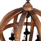 A&B Home Bundle of 5 Pratt 22" x 29" 4-Light Rich Wooden Sphere Chandelier With Black Metal Fixture