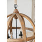 A&B Home Bundle of 5 Pratt 22" x 29" 4-Light Rich Wooden Sphere Chandelier With Black Metal Fixture