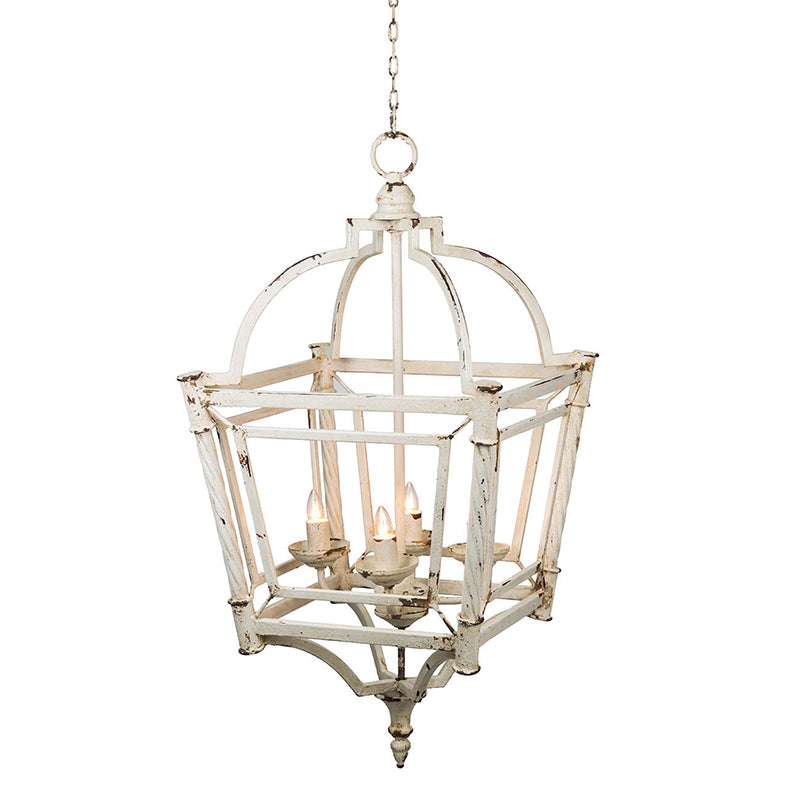 A&B Home Bundle of 6 18" x 35" 4-Light Antique White Bird Cage Design Chandelier