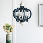 A&B Home Bundle of 6 21" x 24" 6-Light Blue and White Classic Curves Wooden Chandelier