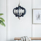 A&B Home Bundle of 6 21" x 24" 6-Light Blue and White Classic Curves Wooden Chandelier