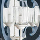 A&B Home Bundle of 6 21" x 24" 6-Light Blue and White Classic Curves Wooden Chandelier