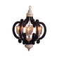 A&B Home Bundle of 6 21" x 24" 6-Light Blue and White Classic Curves Wooden Chandelier